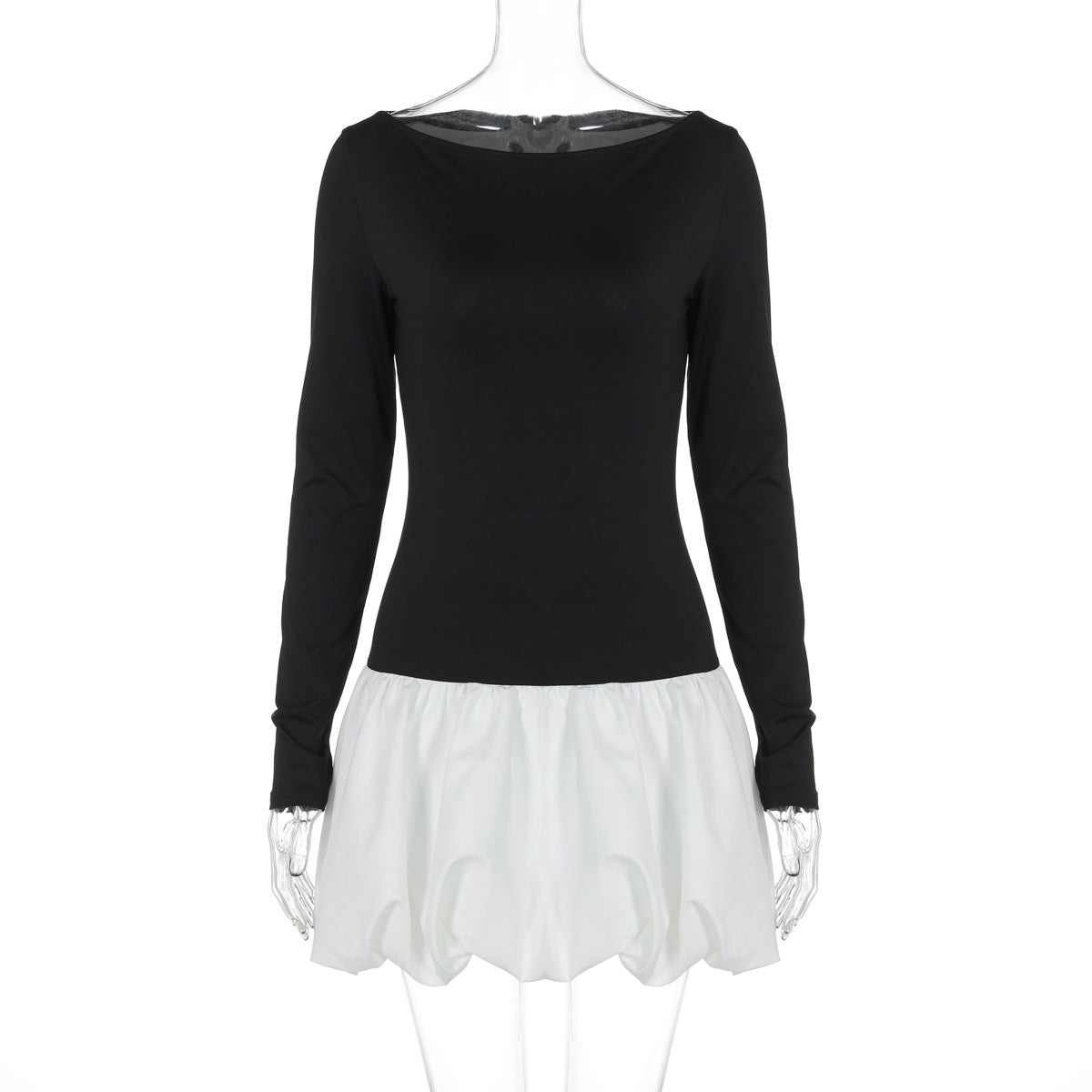Langarm-Kleid mit Kontrast-Rock von MODEGEIST