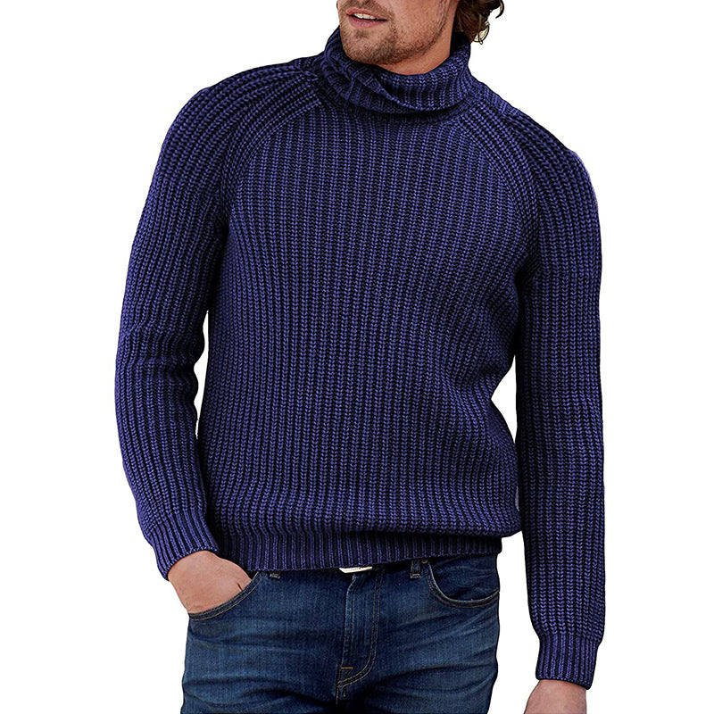 Herren Grobstrick Pullover mit hohem Kragen ModeGeist