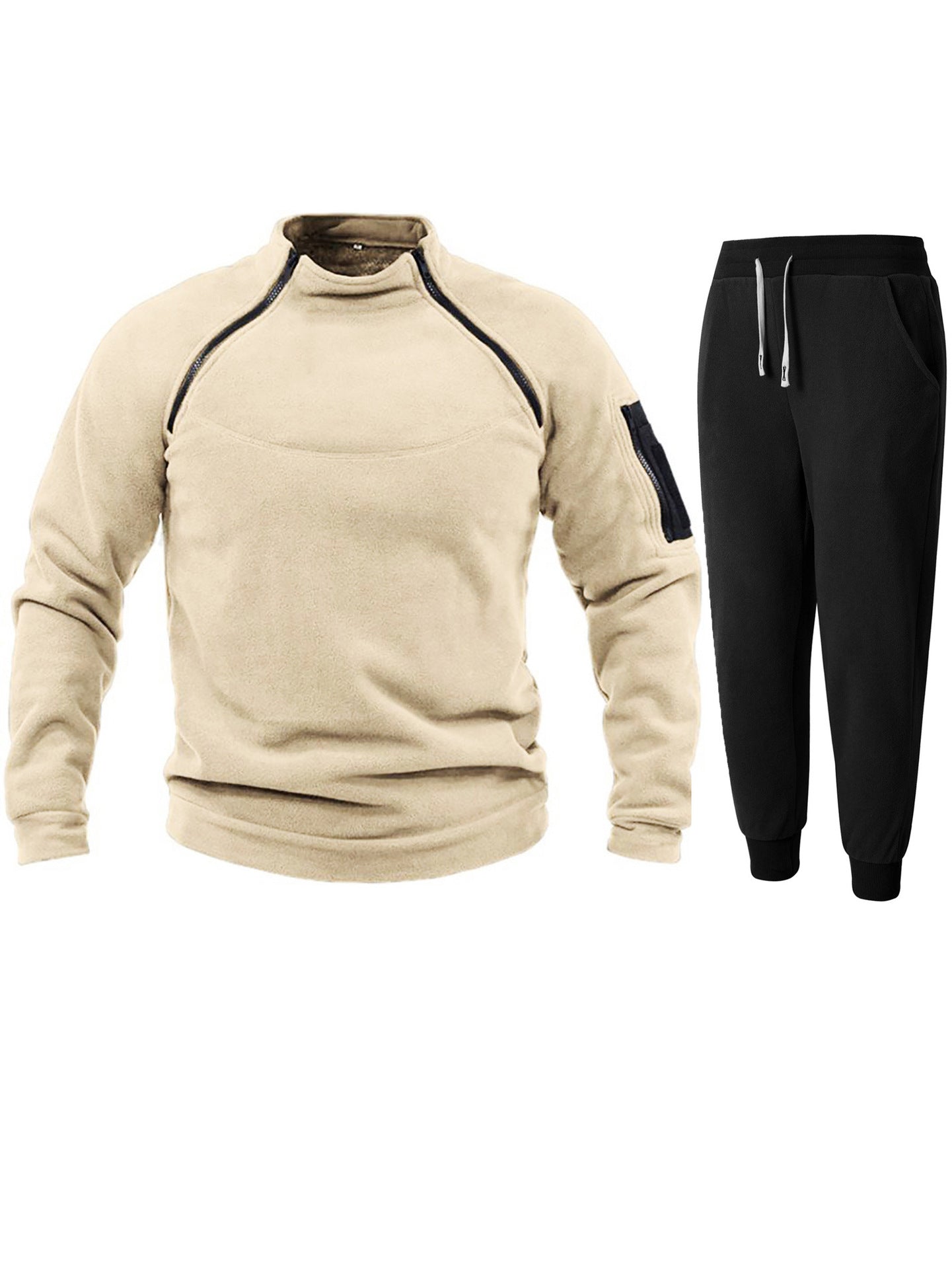 Herren Funktions-Fleecejacke mit elastischen Sporthosen ModeGeist