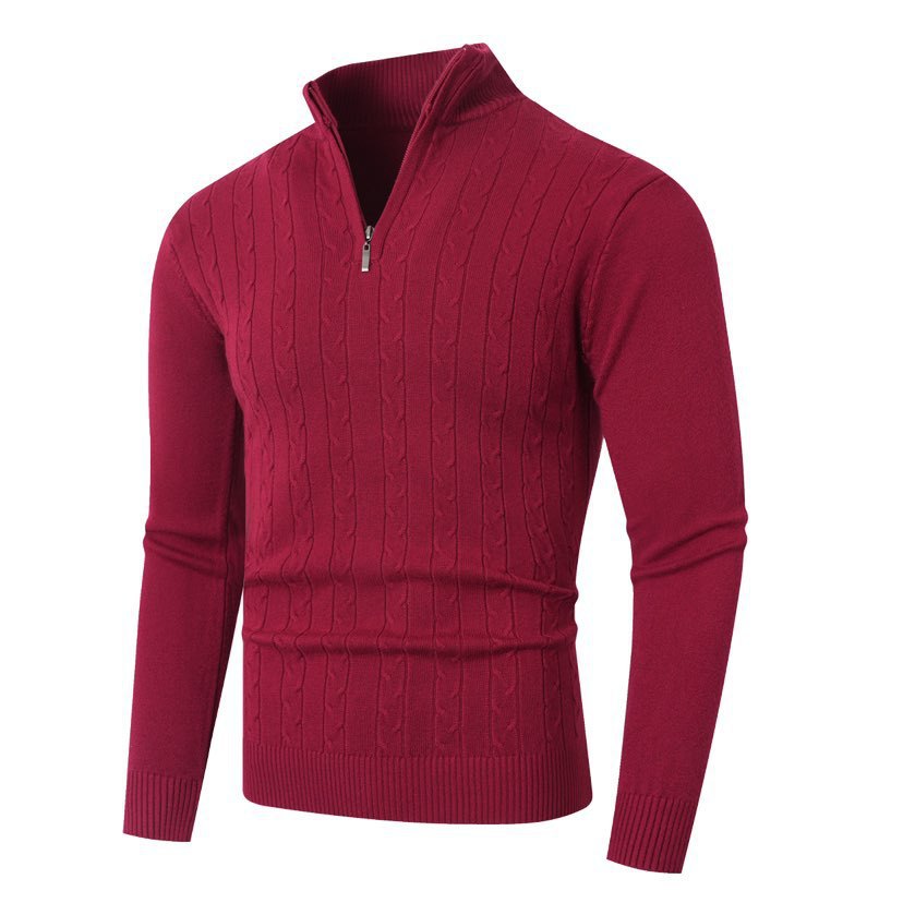Herren Strickpullover mit modernem Zopfmuster und hohem Kragen ModeGeist