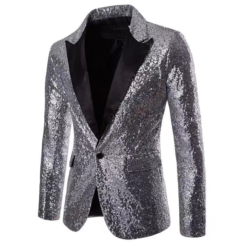 Herren schimmernder Pailletten Blazer ModeGeist