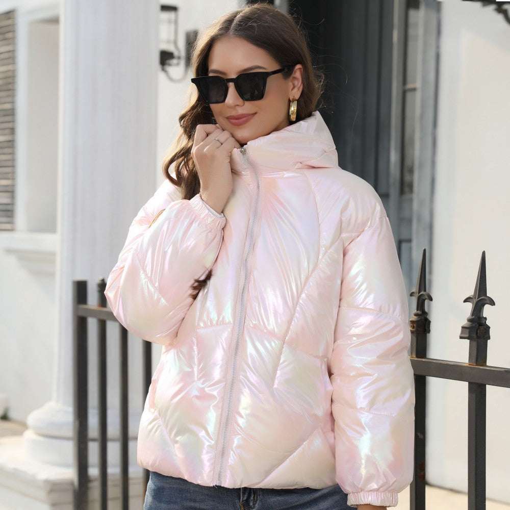Damen Hochglänzende Steppjacke ModeGeist