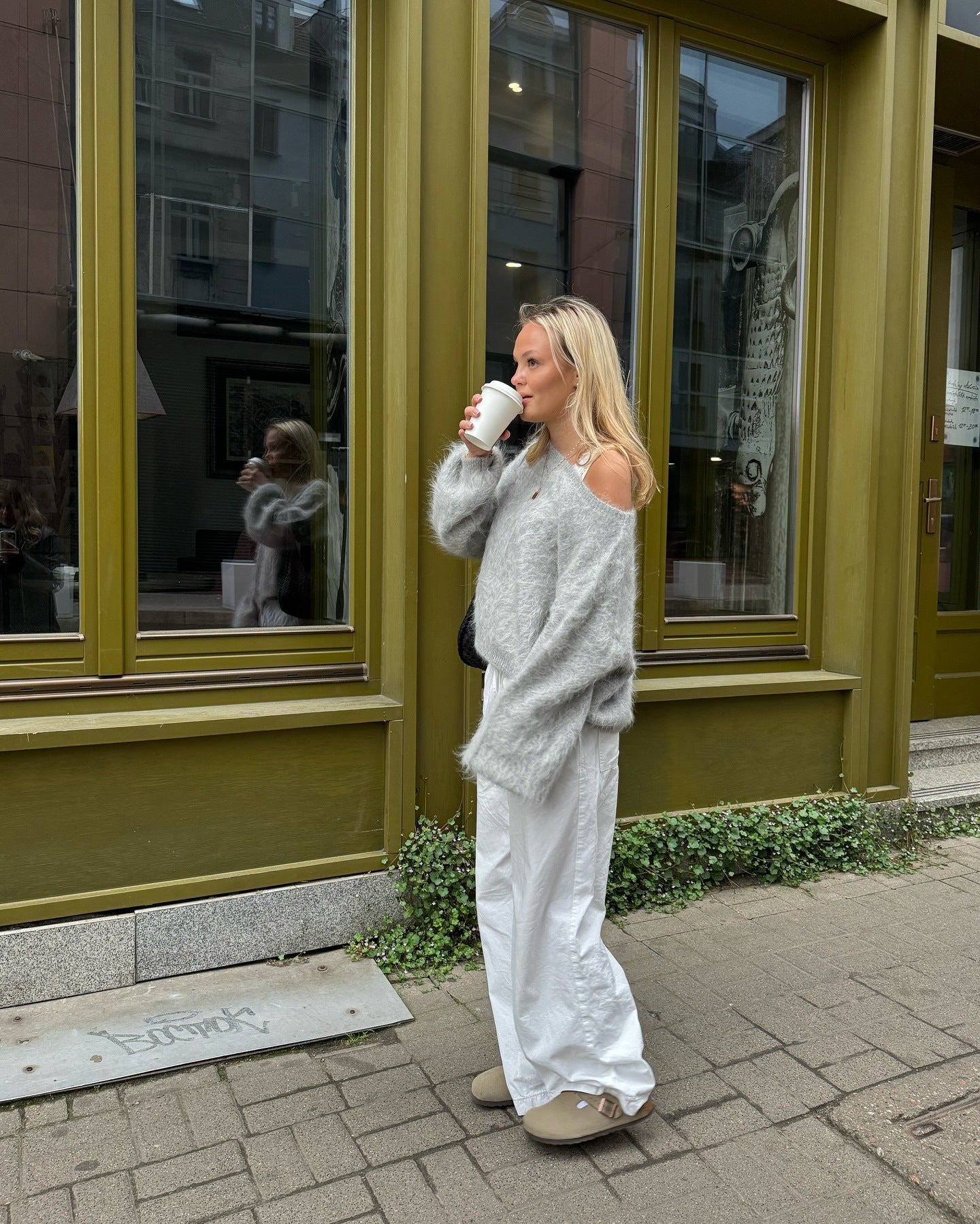 Damen Weicher Pullover aus Mohair-Mix mit oversized Ärmeln ModeGeist