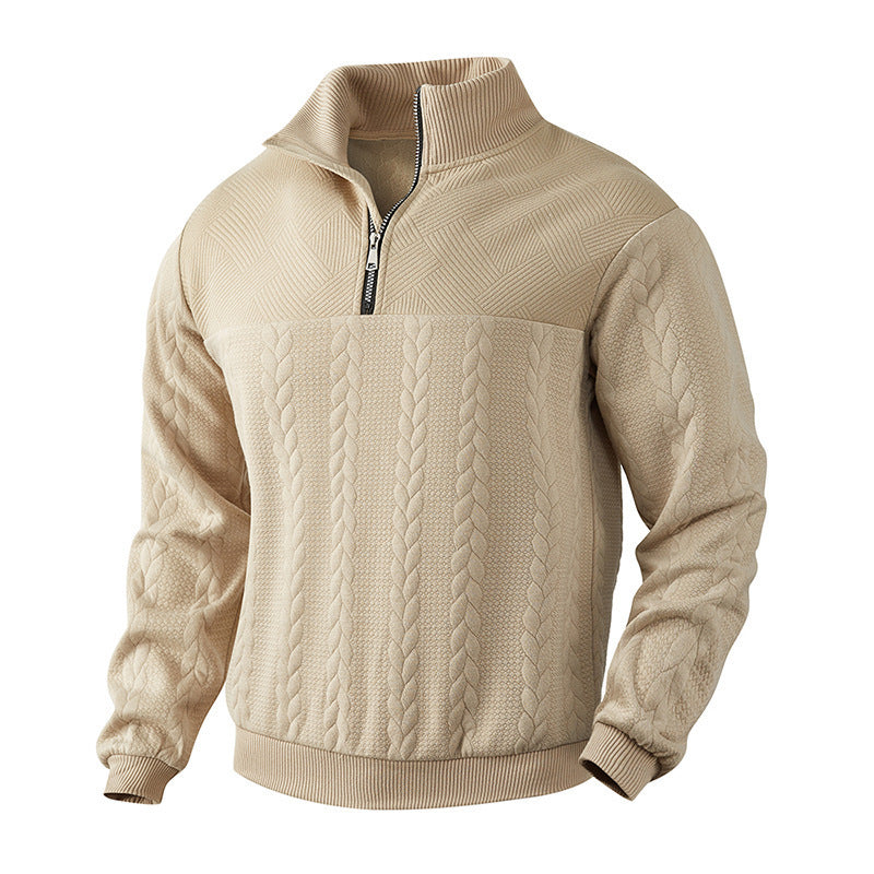 Herren Strickpullover mit modernem Stehkragen und praktischem Reißverschluss ModeGeist