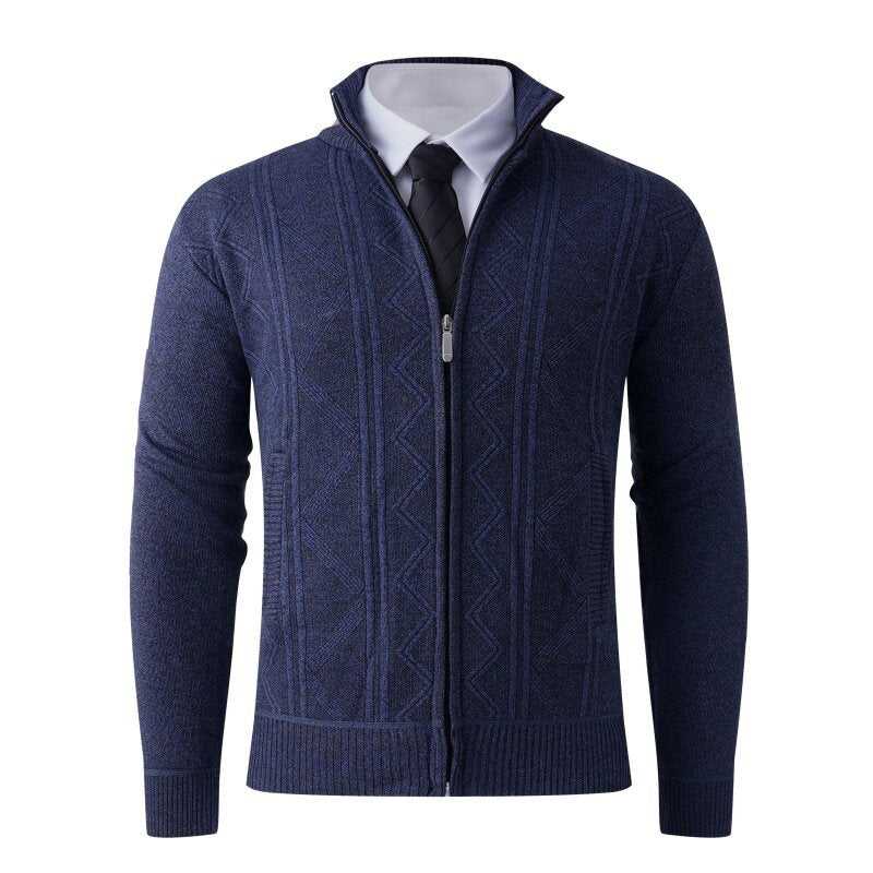 Herren Strickjacke mit modernem Zipper und eleganten Mustern ModeGeist