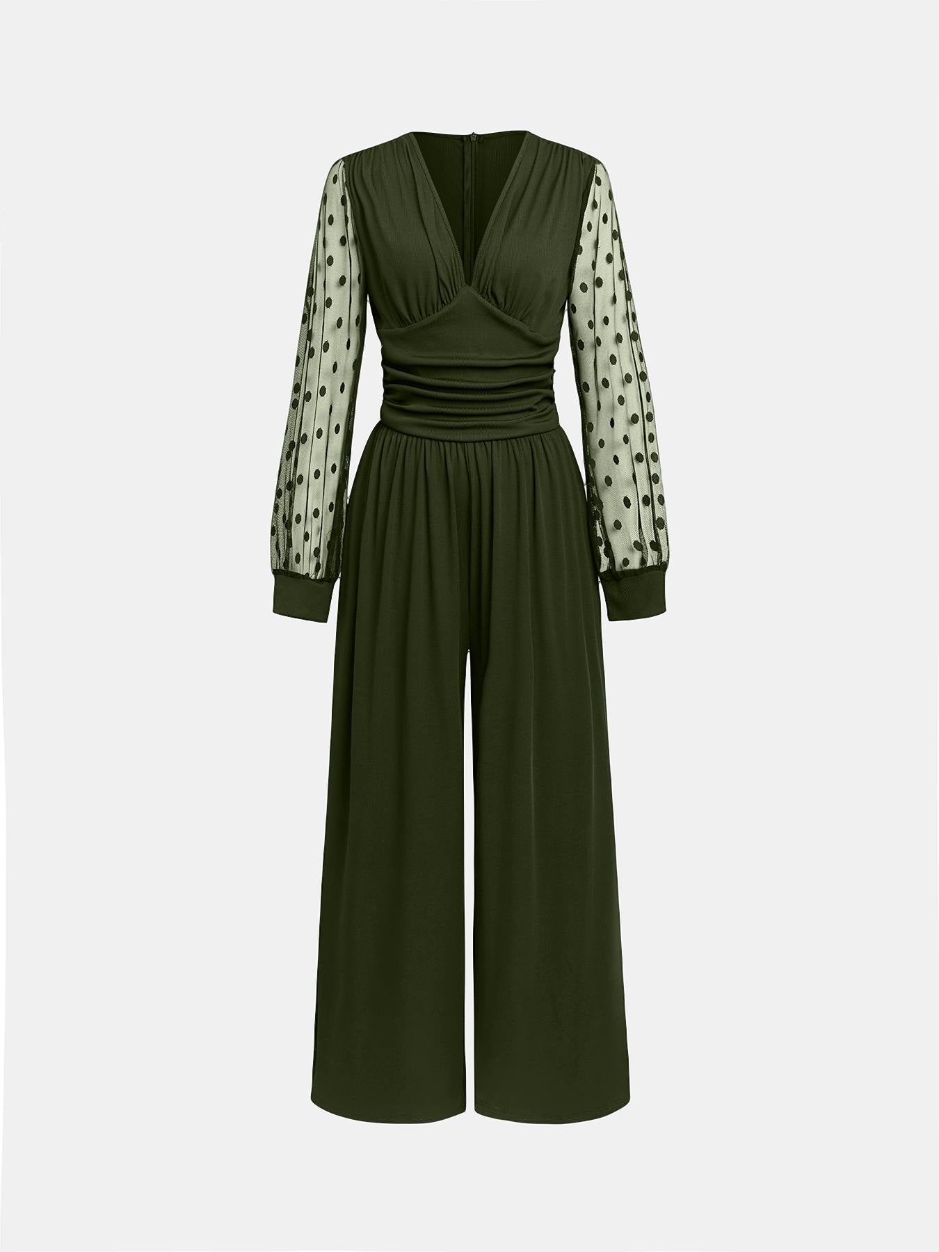 Damen Overall mit transparenten Puffärmeln ModeGeist