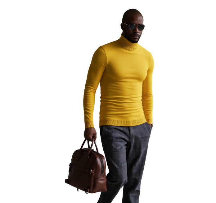Herren rollkragen pullover mit feiner Struktur ModeGeist