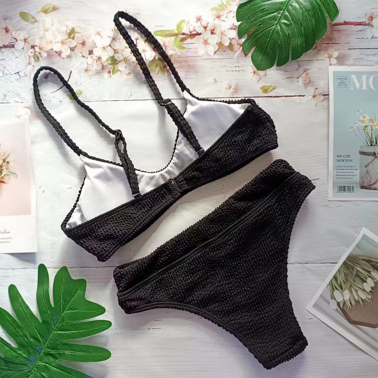 Modischer Zweiteiliger Bikini für Frauen mit Struktur