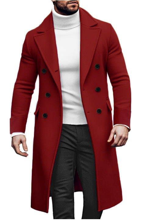 Herren eleganter Doppelmantel mit breitem Revers und praktischen Taschen ModeGeist