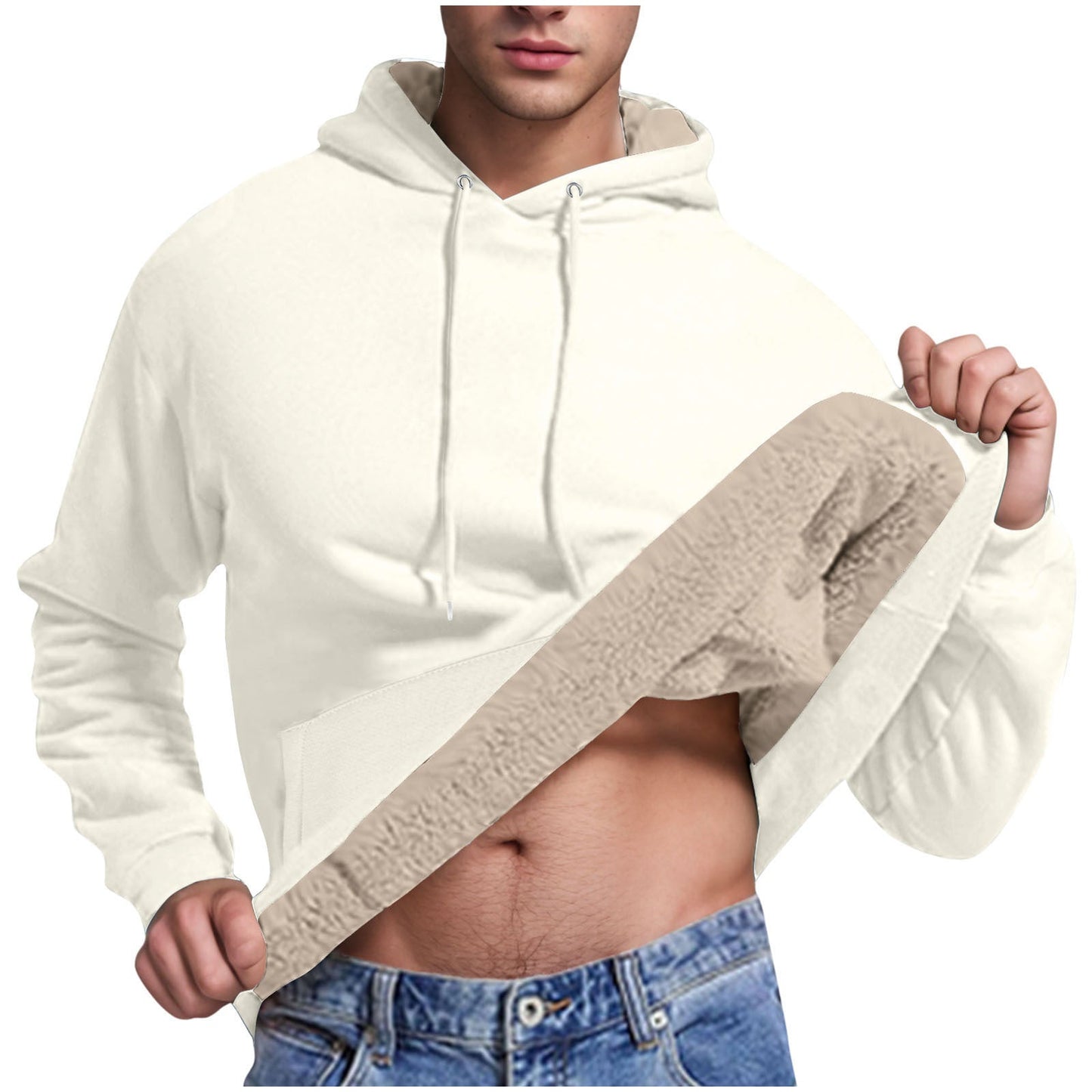 Herren Fleece-Kapuzenpullover mit innenliegendem Kuschelfutter ModeGeist