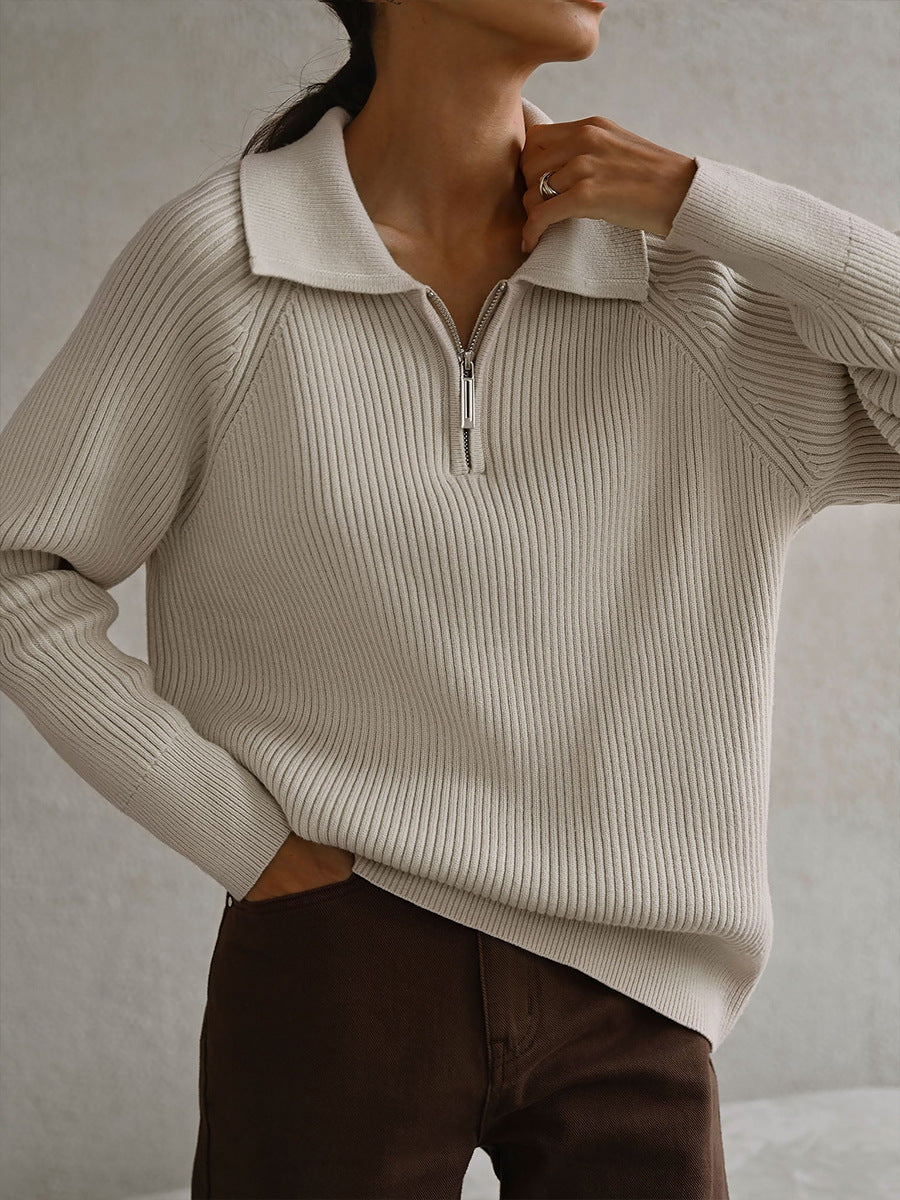 MODEGEIST Damen Strickpullover Langarm Relaxed Fit Leicht