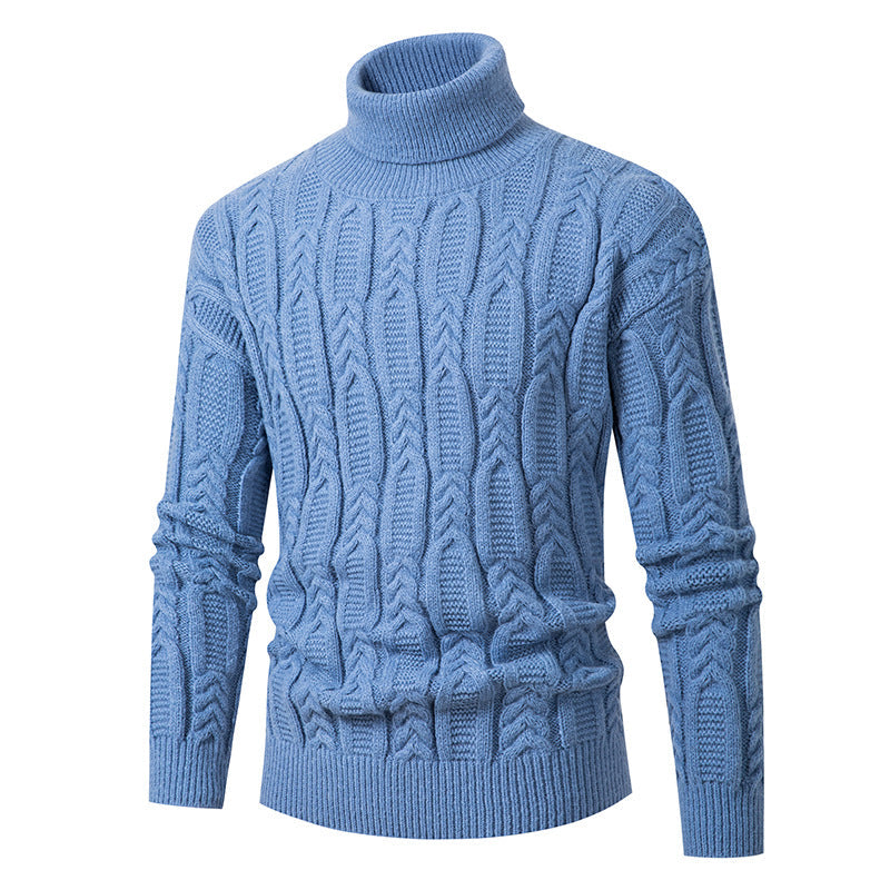 Herren Hochwertiger Rollkragenpullover mit Strukturmuster ModeGeist