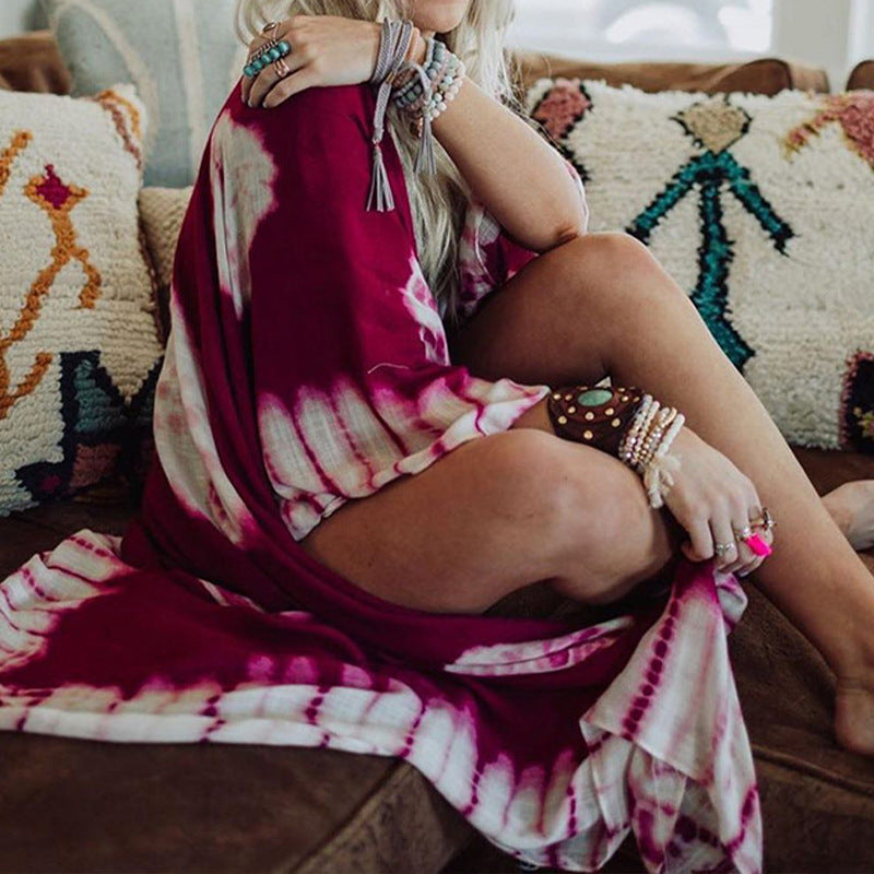 Leichter, atmungsaktiver Damen-Kaftan mit exklusivem Batik-Design von MODEGEIST