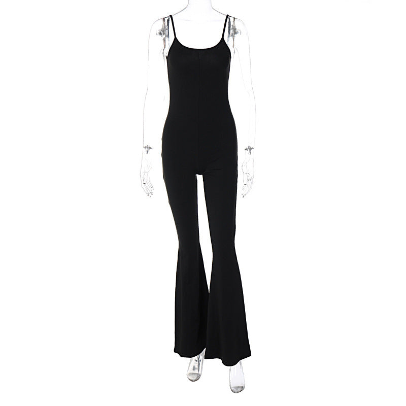 Eleganter Damen Jumpsuit mit Spaghettiträgern und weitem Bein von MODEGEIST