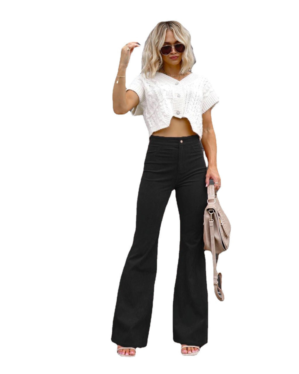 Damen Modische Hochbund-Flared-Jeans ModeGeist
