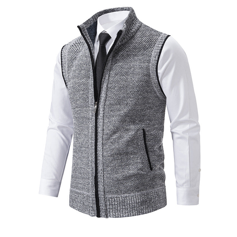 Herren Strickweste mit Reißverschluss und strukturiertem Design ModeGeist