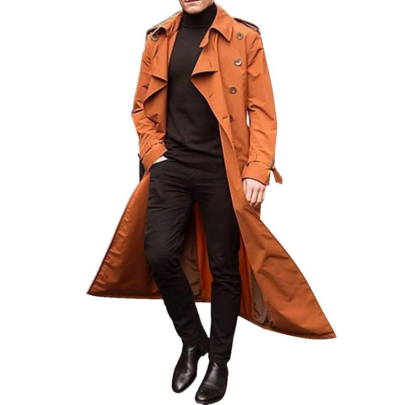 Herren eleganter Trenchcoat mit tiefem Revers und verdeckten Knöpfen ModeGeist