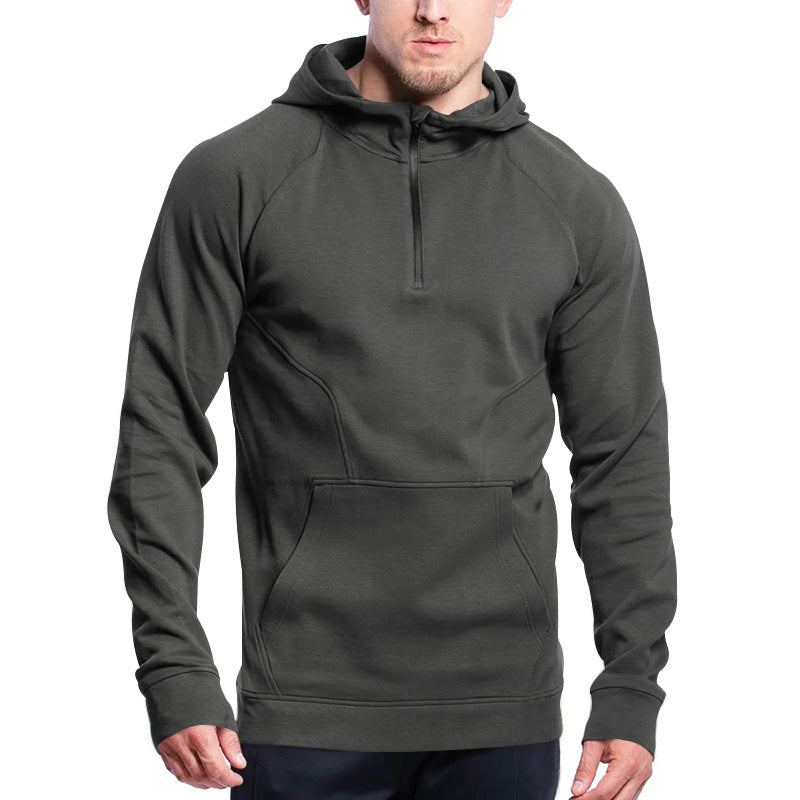 Herren funktioneller Kapuzenpullover mit Reißverschluss und praktischer Kängurutasche ModeGeist