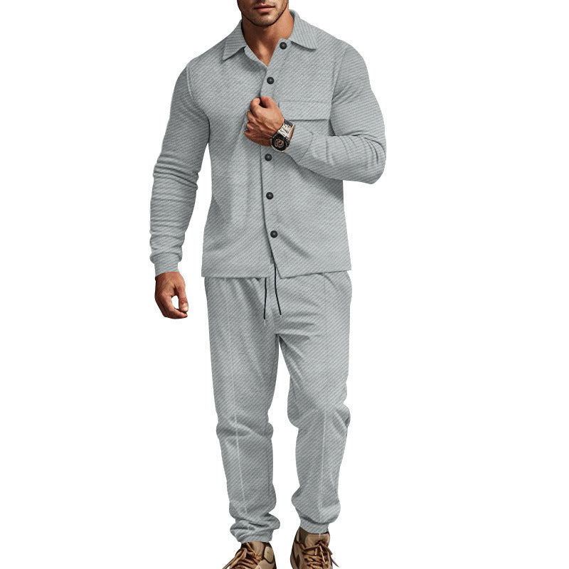 Herren modisches Zweiteiler Freizeitanzug mit strukturiertem Design ModeGeist