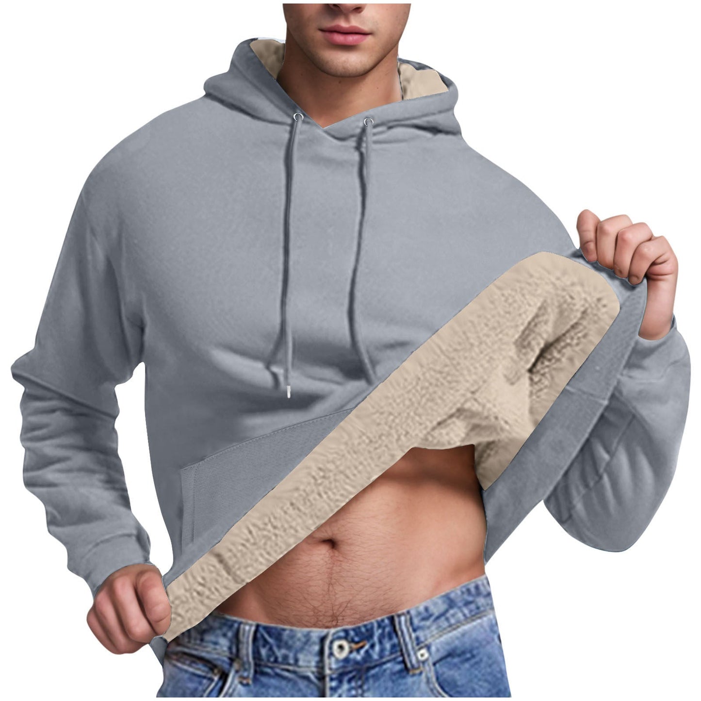 Herren Fleece-Kapuzenpullover mit innenliegendem Kuschelfutter ModeGeist