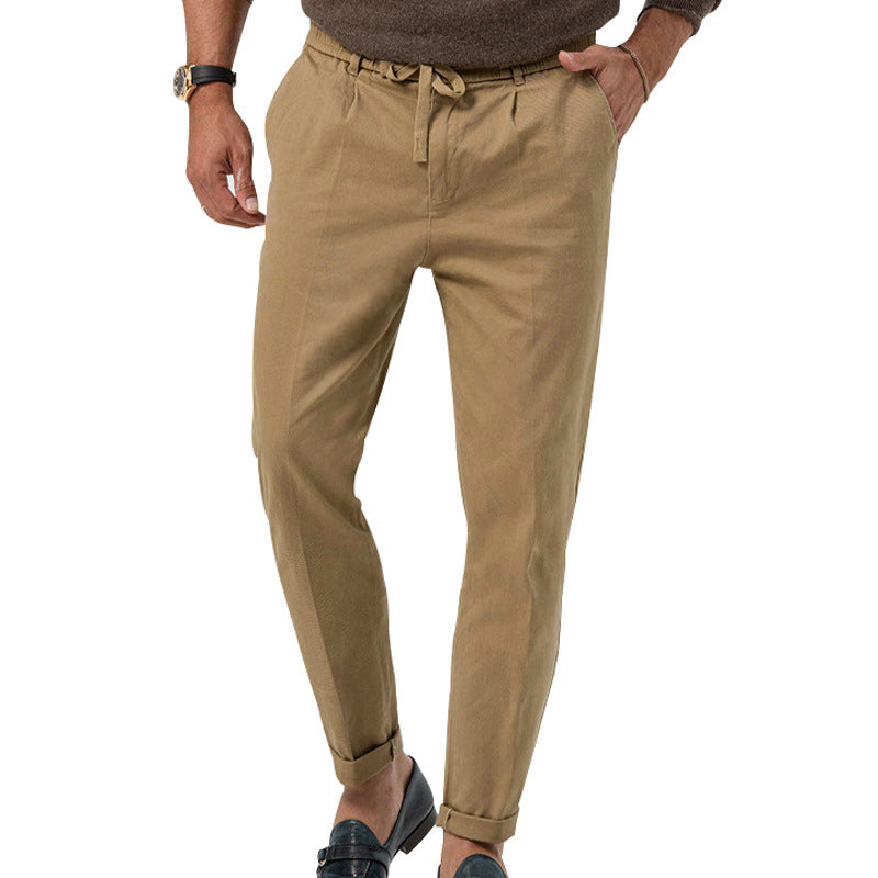 Herren Elegante Leinenhose mit elastischem Bund und praktischen Taschen ModeGeist