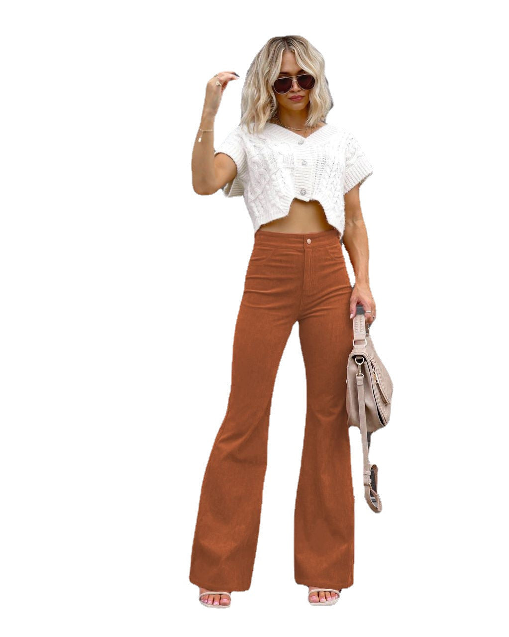 Damen Modische Hochbund-Flared-Jeans ModeGeist