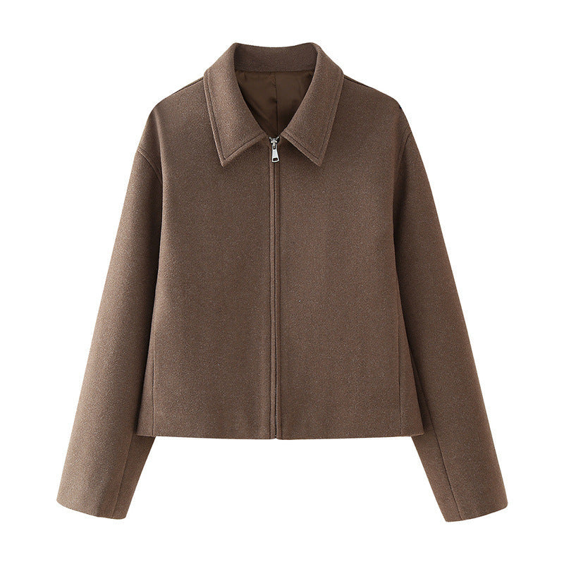 Damen Kurzjacke mit modernem Kragen und praktischen Reißverschluss ModeGeist