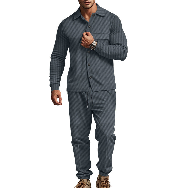 Herren modisches Zweiteiler Freizeitanzug mit strukturiertem Design ModeGeist