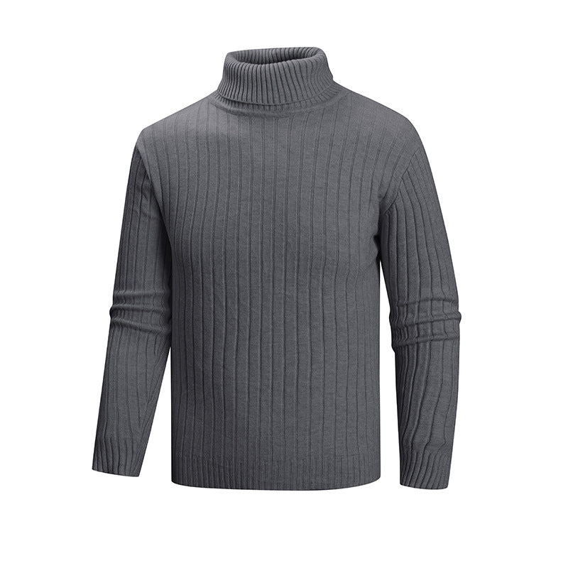 Herren eleganter Pullover mit hohem Kragen und feiner Rippenstruktur ModeGeist