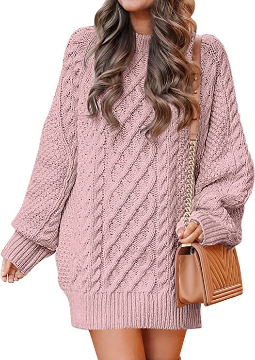 Damen Großer Strickpullover mit Zopfmuster und lässigem Schnitt ModeGeist