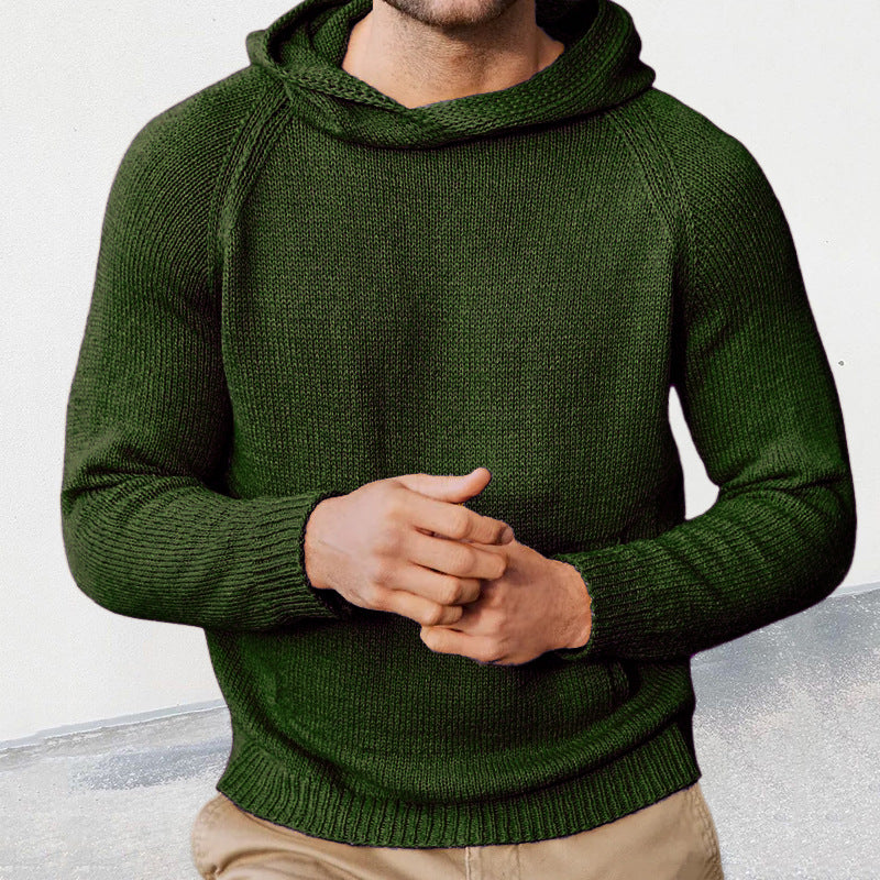 Herren Strickpullover mit Kapuze und feiner Maschenstruktur ModeGeist
