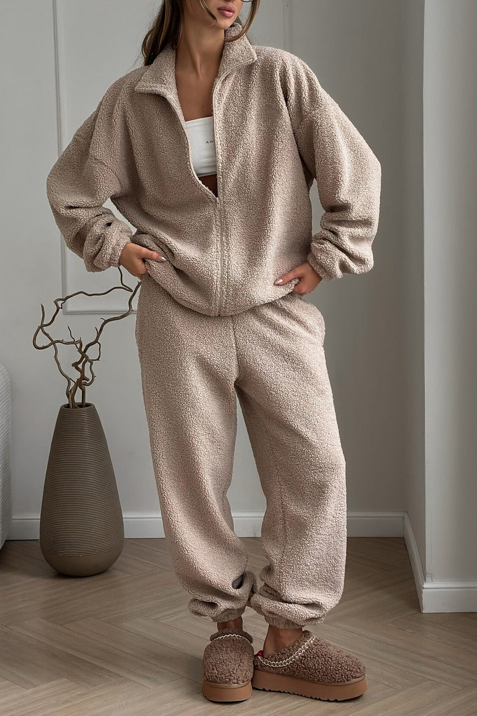 ModeGeist | Lift Polar Fleece Strickjacke und Hosen Satz