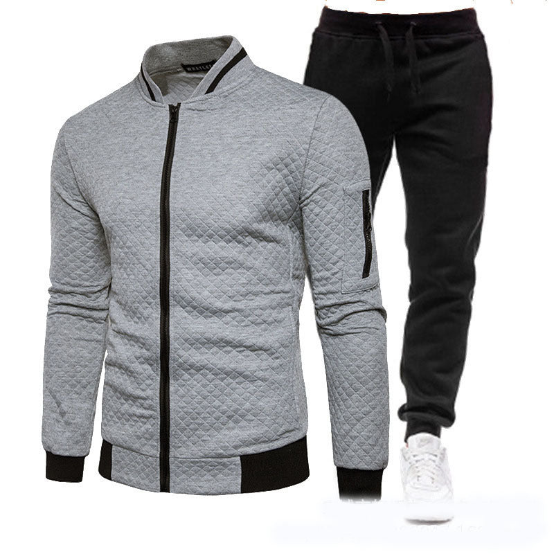 Herren modische Trainingsjacke mit Stehkragen und Sporthose ModeGeist