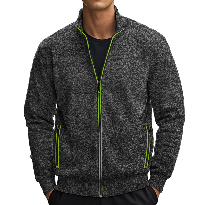 Herren Fleecejacke mit modernem Stehkragen und praktischen Taschen ModeGeist