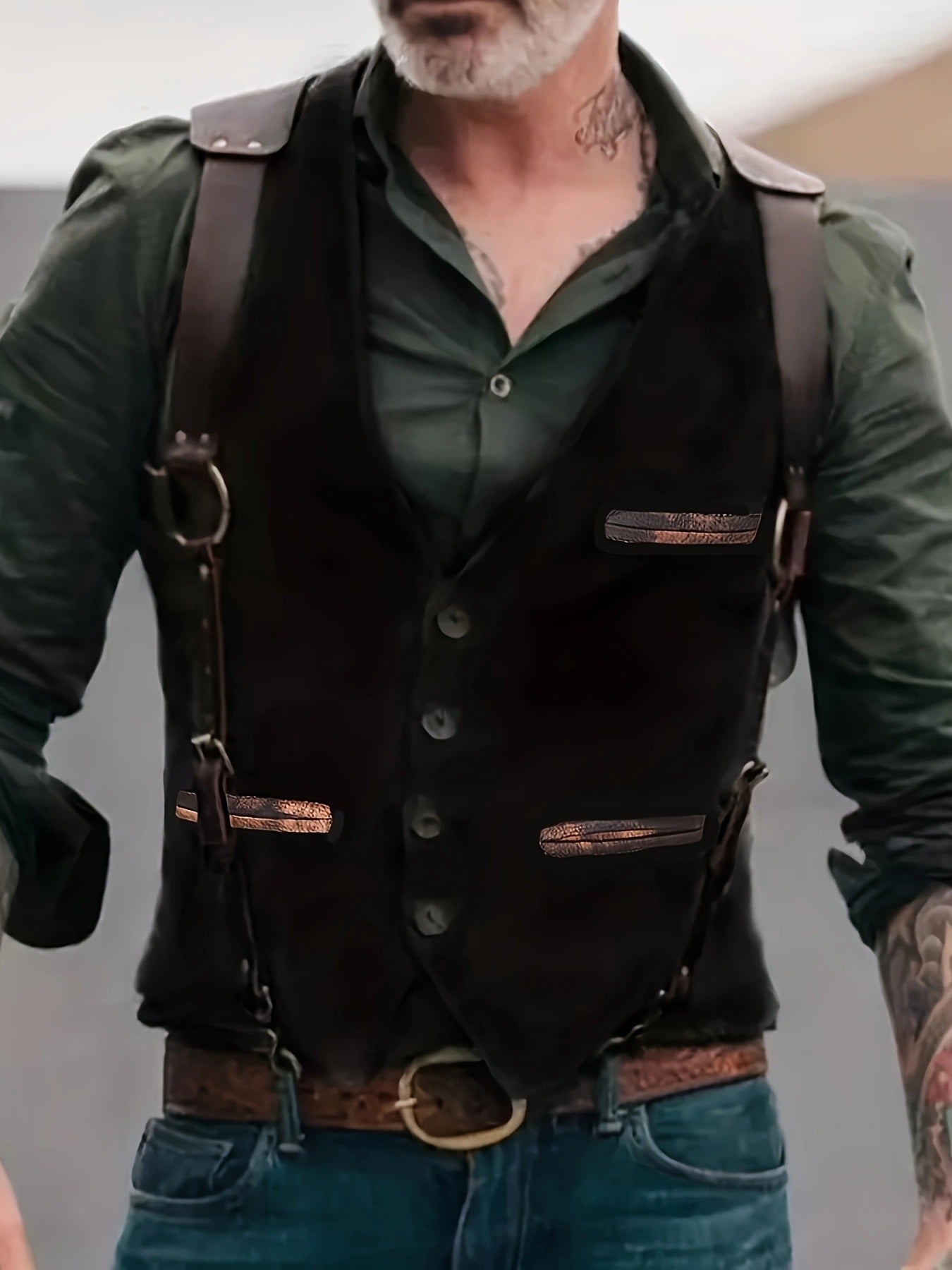 Herren stylische Weste mit akzenten und praktischen Taschen ModeGeist