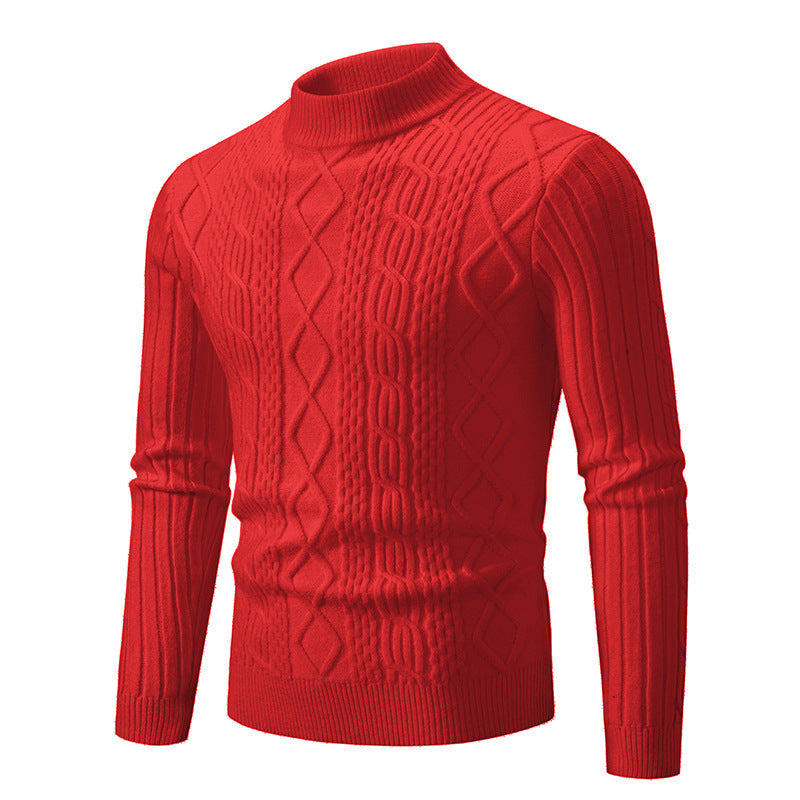 Herren Strickpullover mit modernem Zopfmuster ModeGeist
