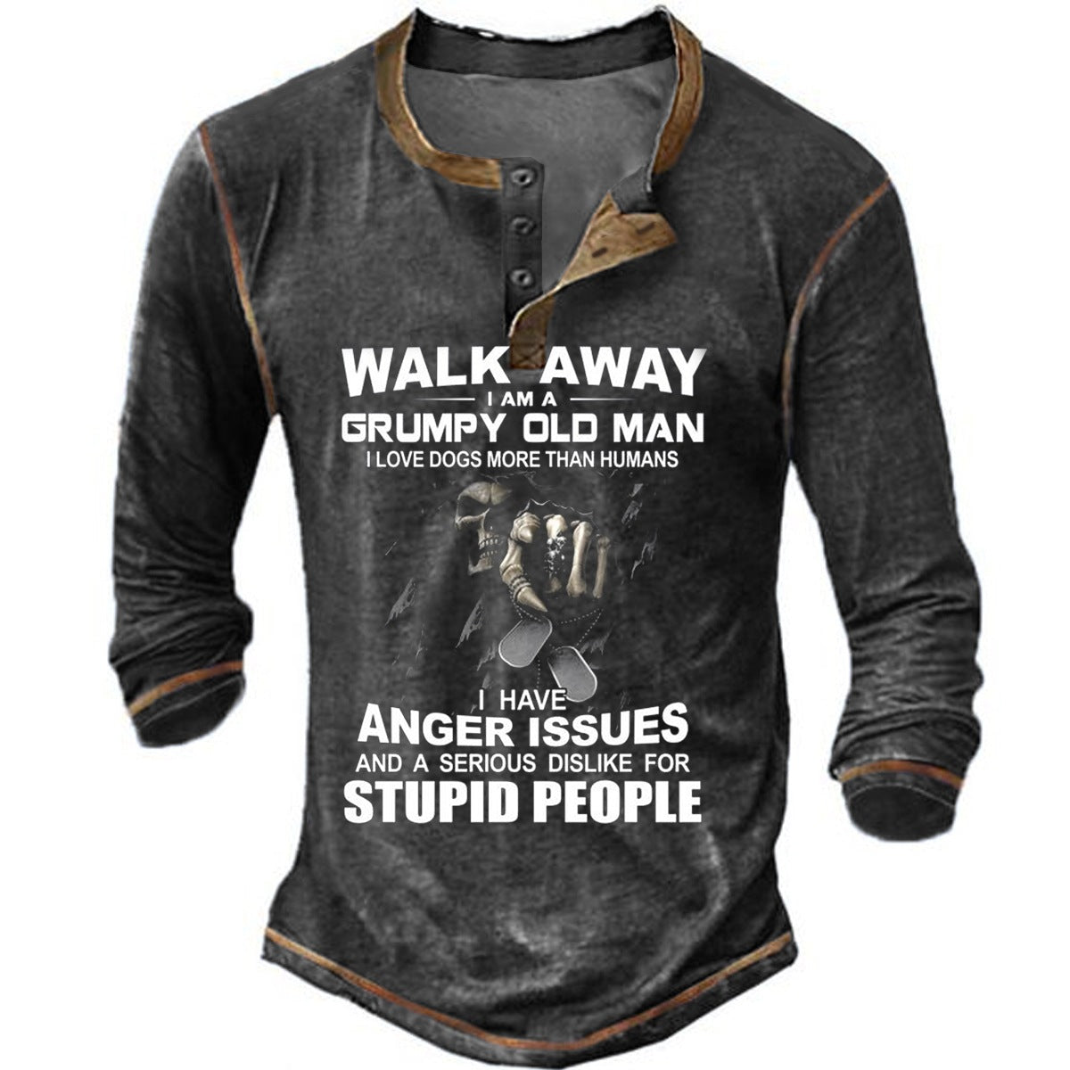 Herren Langarmshirt mit originellem Spruchdesign ModeGeist