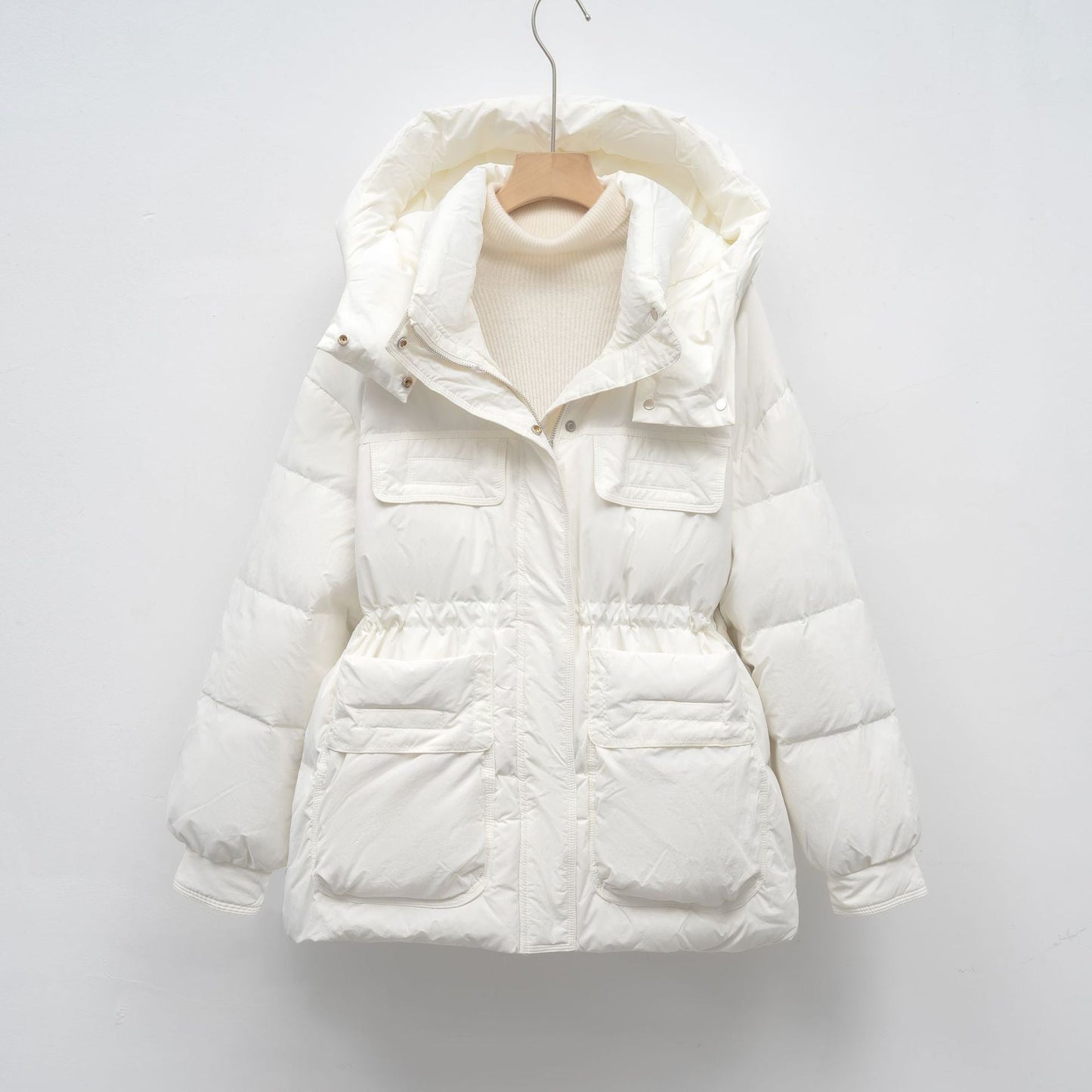 Damen gesteppte Winterjacke mit voluminösem Schnitt und praktischen Taschen ModeGeist