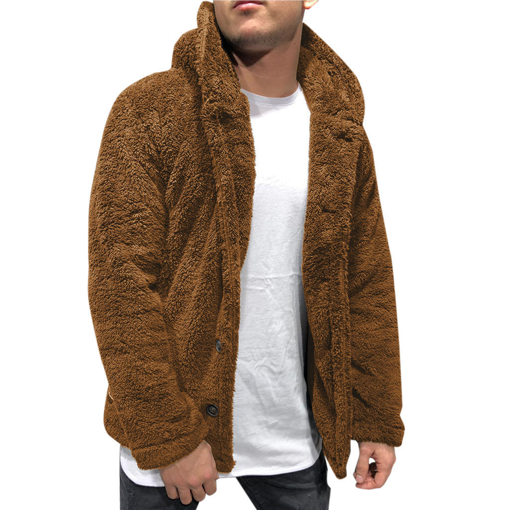 Herren Kuschelige Teddyjacke mit breitem Revers und praktischen Taschen ModeGeist
