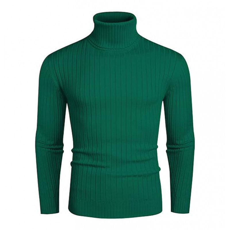 Herren Strickpullover mit hohem Kragen und Rippenmuster ModeGeist