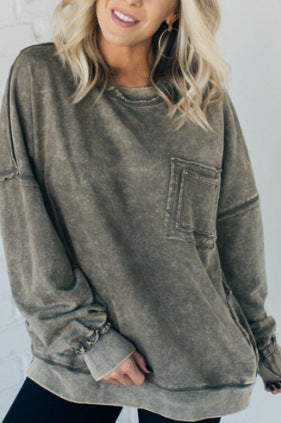 Damen Bequemer Oversized Sweatshirt mit Taschen ModeGeist