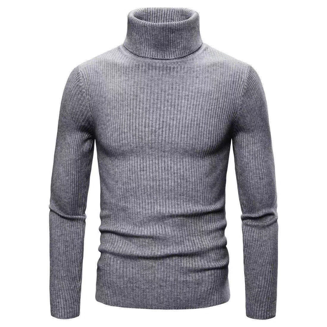 Herren hochwertiger Rollkragenpullover aus feinem Rippstrick ModeGeist
