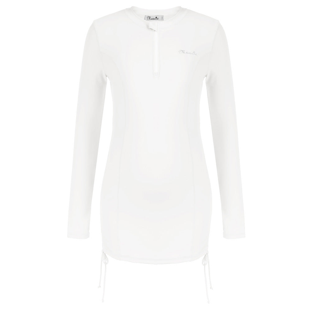 Modegeist Damen Langarm Rashguard mit UV-Schutz und Kordelzug
