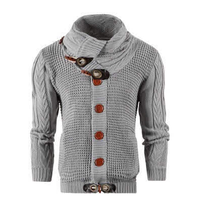 Herren Strickjacke mit Schalkragen und Holzknöpfen ModeGeist
