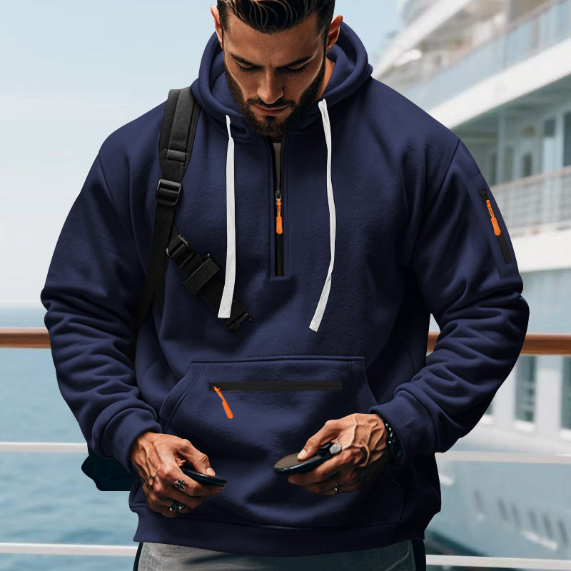 Herren sportlicher Hoodie mit praktischen Reißverschlusstaschen ModeGeist