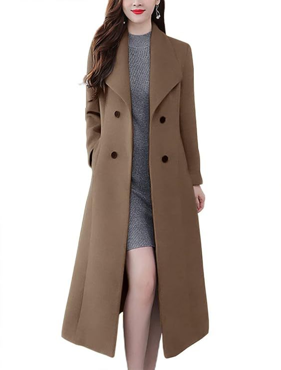 Damen Lange Wollmantel ModeGeist
