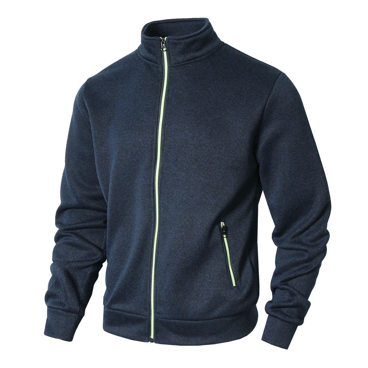 Herren Fleecejacke mit hohem Kragen und Reißverschluss ModeGeist