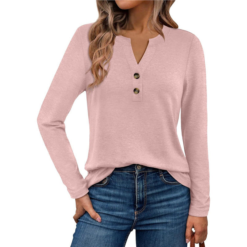 Damen Langarmshirt mit Knopfdetails ModeGeist