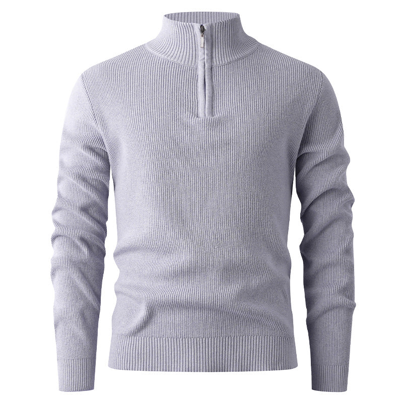 Herren Strickpullover mit modernem Stehkragen und funktionalem Reißverschluss ModeGeist