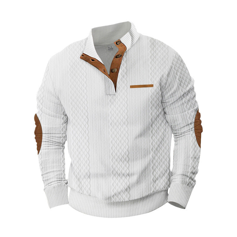 Herren komfortabler Strickpullover mit strukturiertem Design und eleganten applikationen ModeGeist